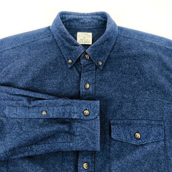J Crew Blue Button Down Work Shirt Medium Tall MT